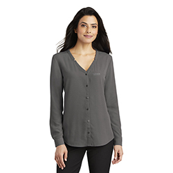 PORT AUTHORITY LADIES' LONG SLEEVE BUTTON FRONT